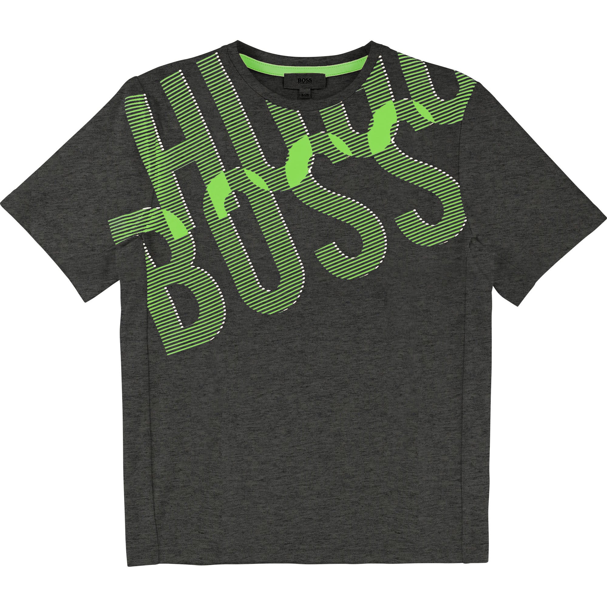 Boys Dark Grey Logo Cotton T-shirt