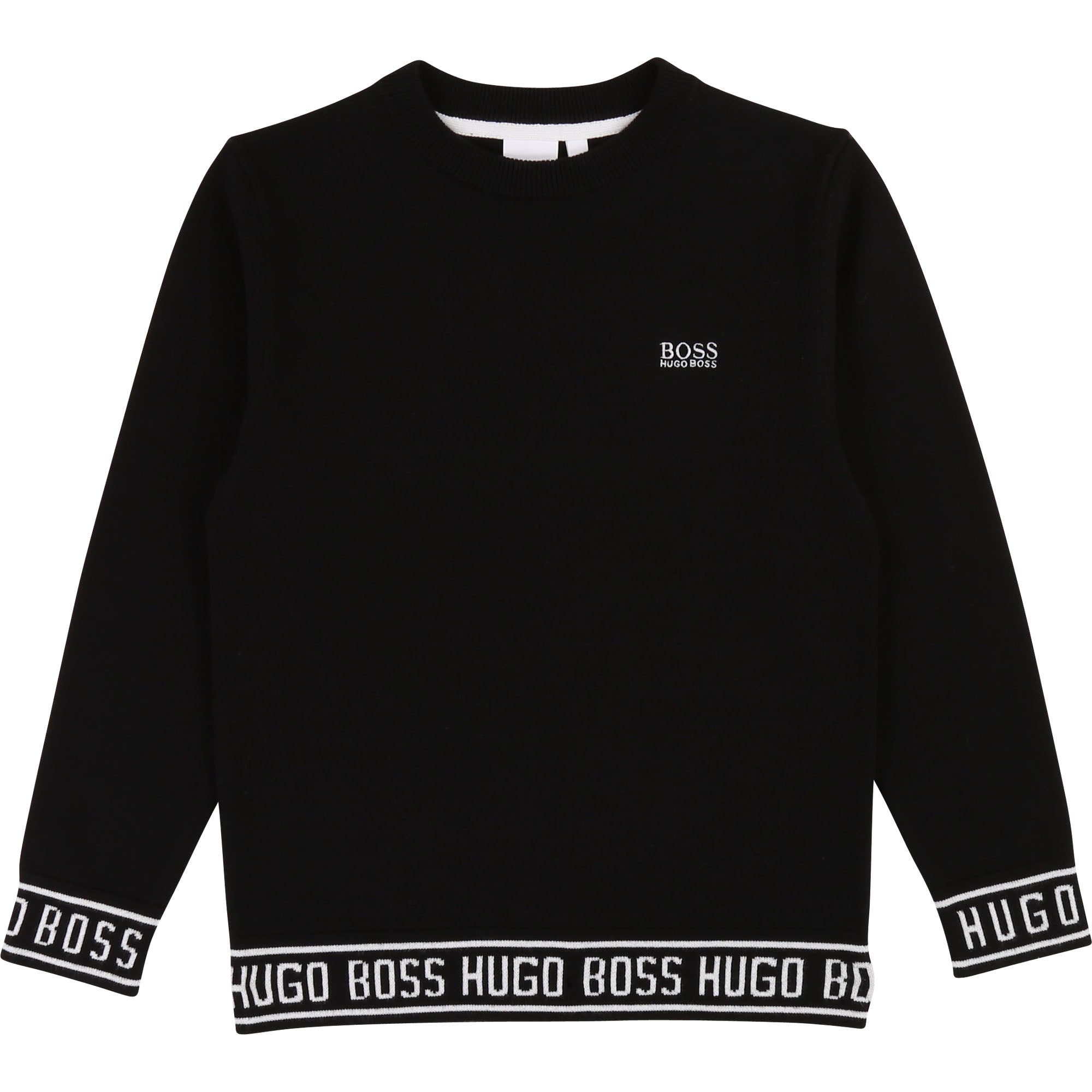 Boys Black Logo Cotton Top