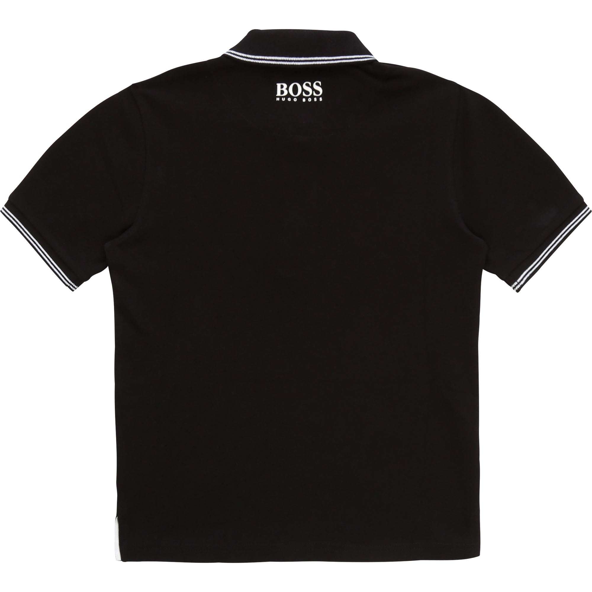 Boys Black Cotton Polo Shirt