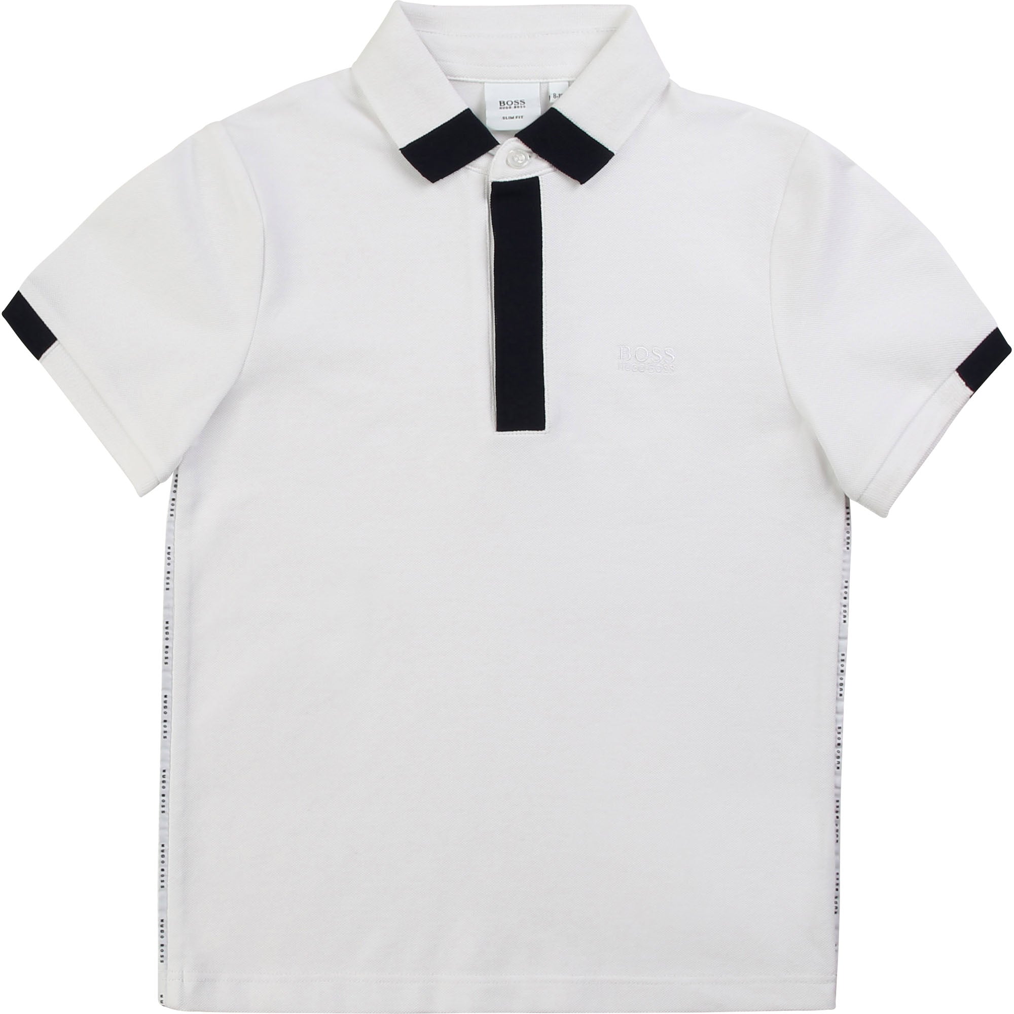 Boys White Cotton Polo Shirt