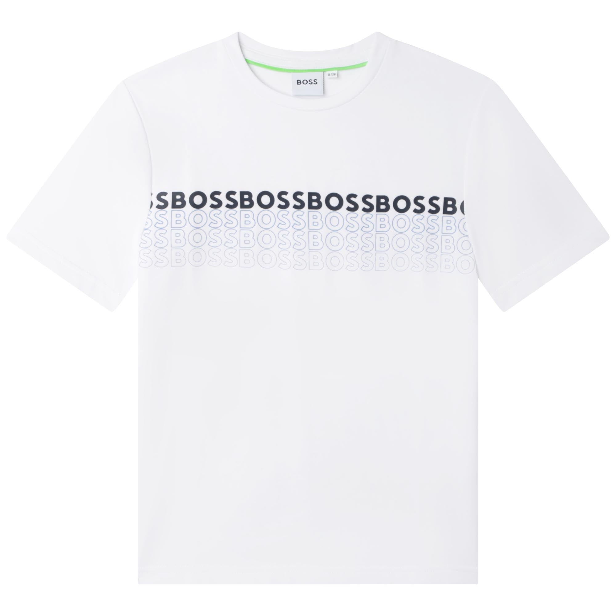 Boys White Logo Cotton T-Shirt
