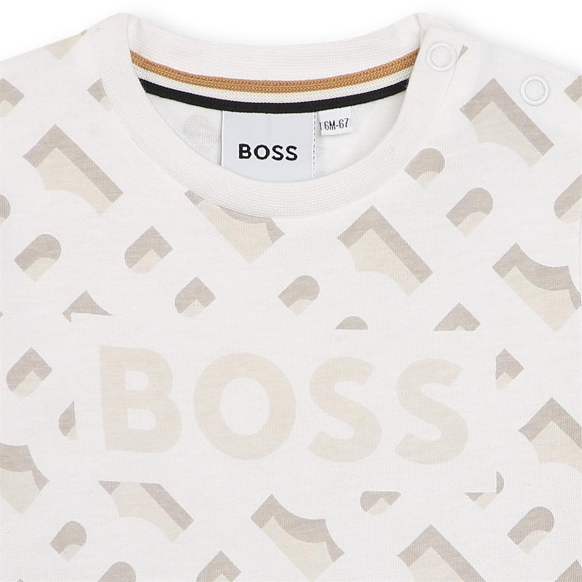 Baby Boys White Logo Cotton T-Shirt