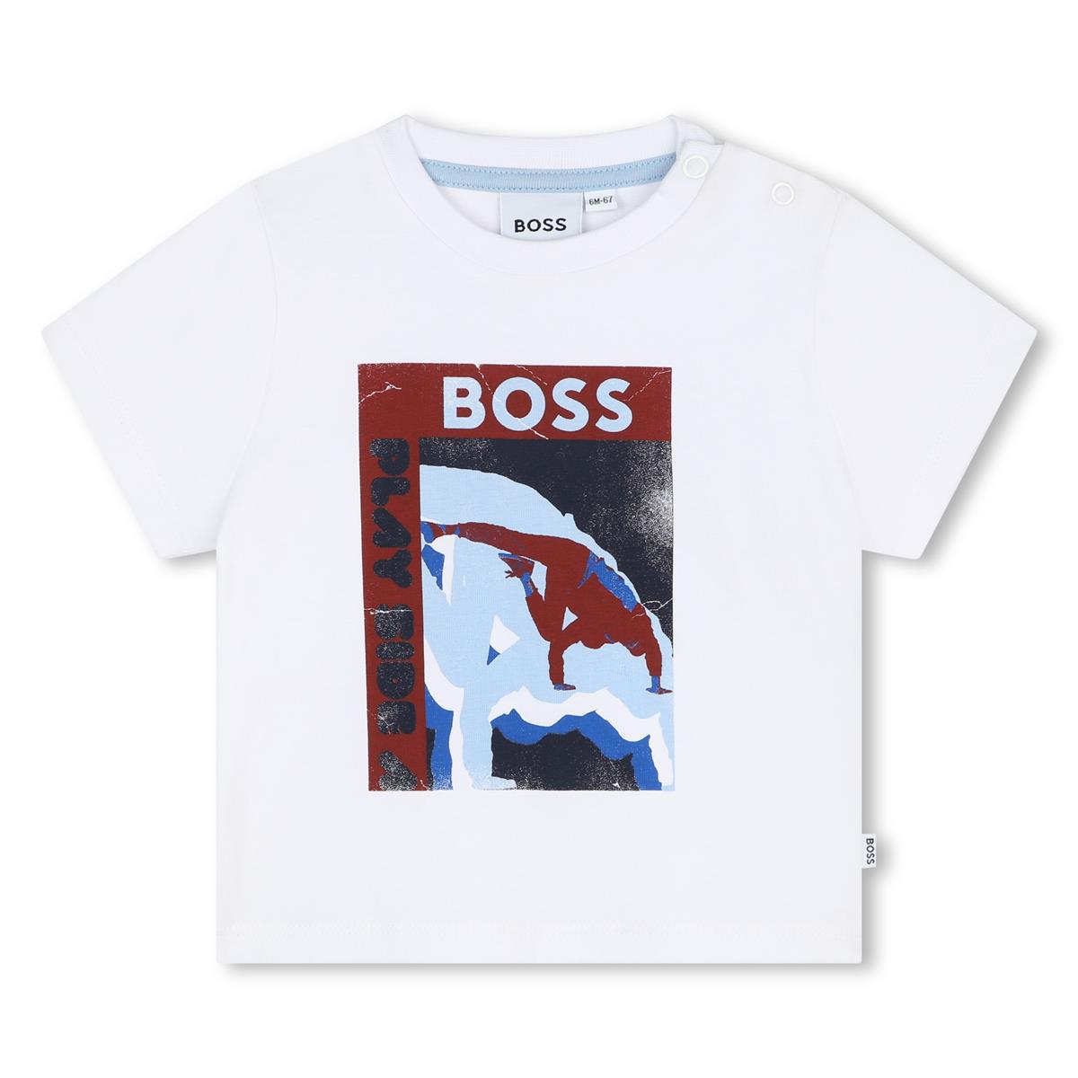 Baby Boys White Cotton T-Shirt