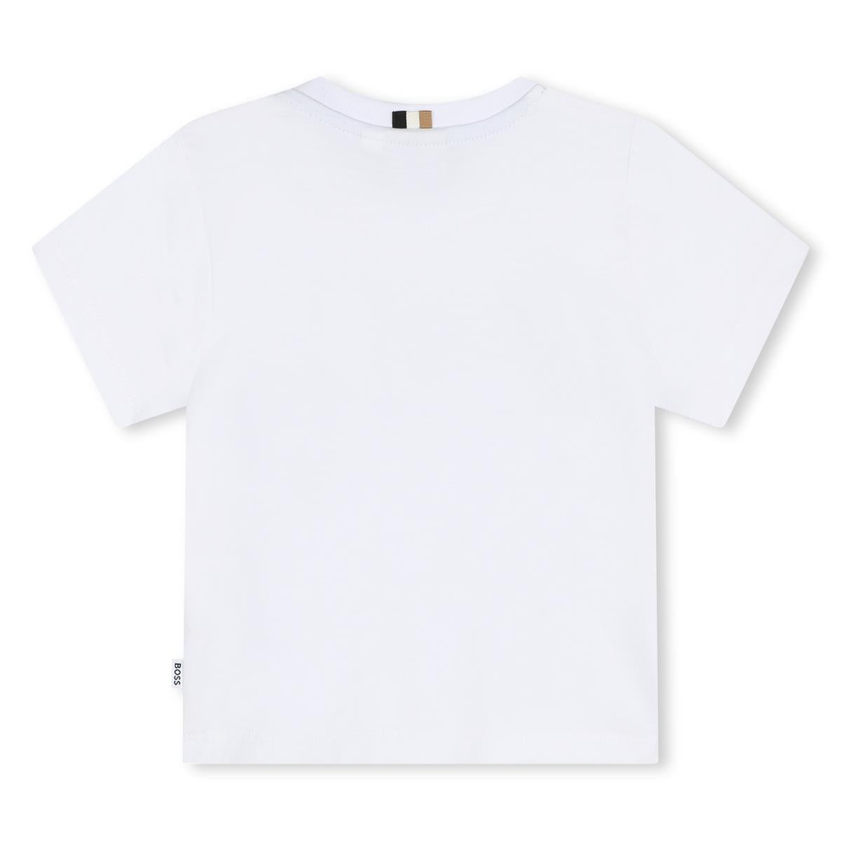 Baby Boys White Cotton T-Shirt