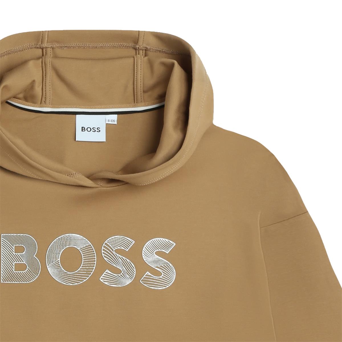 Boys Camel Hooded Sweatshirt