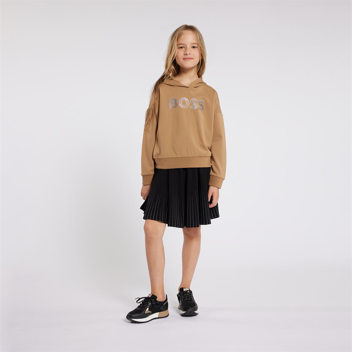 Boys Camel Hooded Sweatshirt