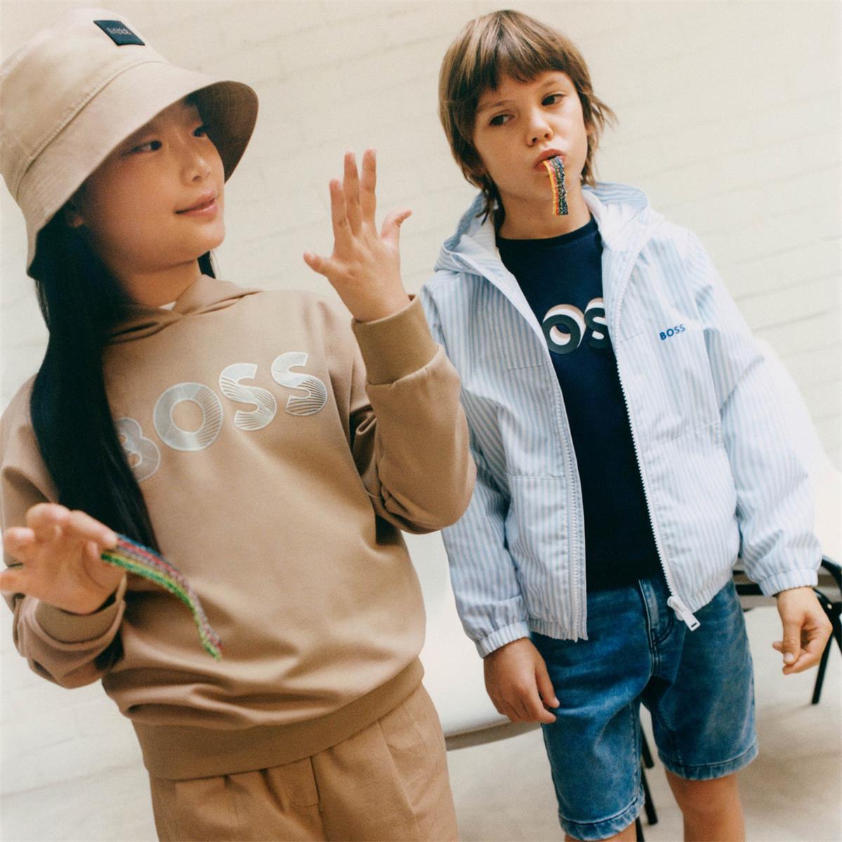 Boys Camel Hooded Sweatshirt