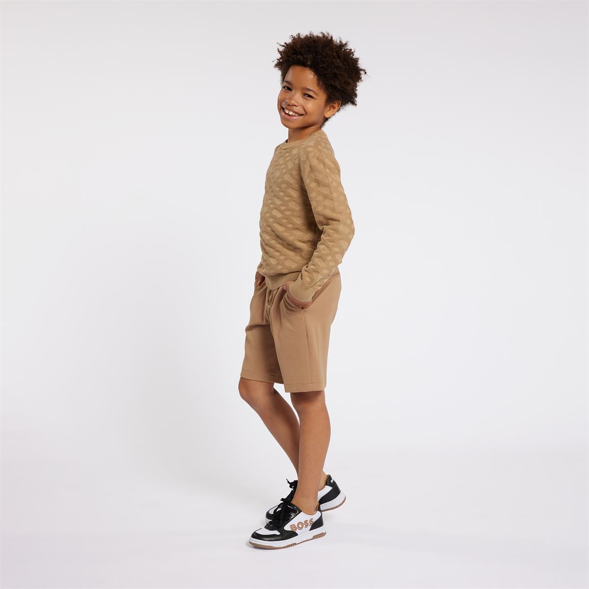 Boys Beige Cotton Shorts