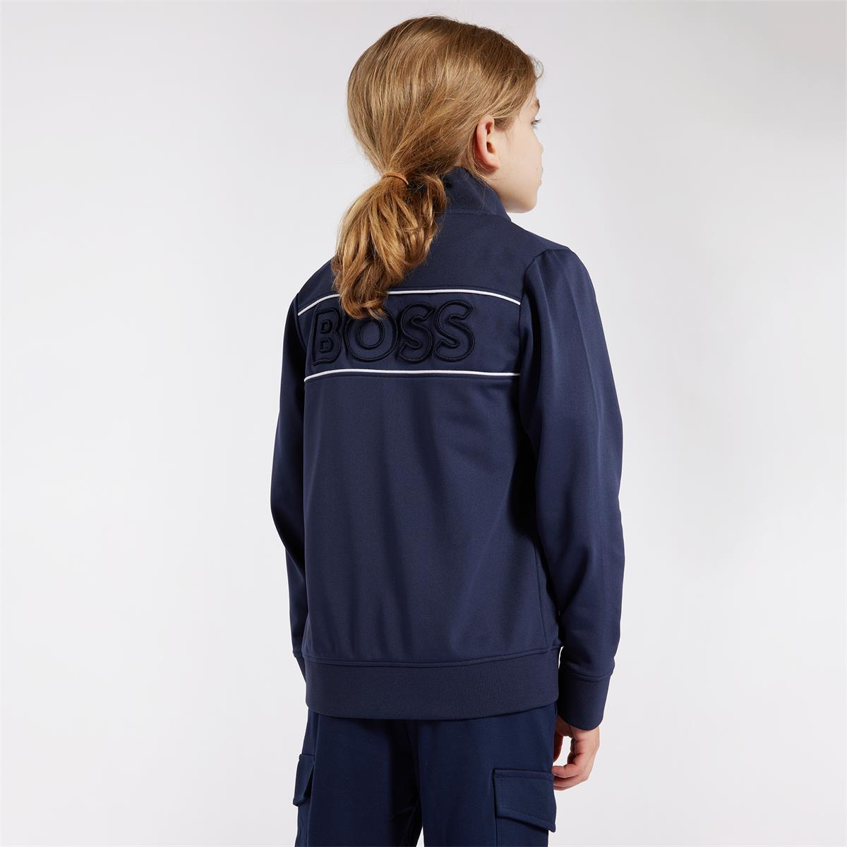 Boys Navy Zip-Up Top
