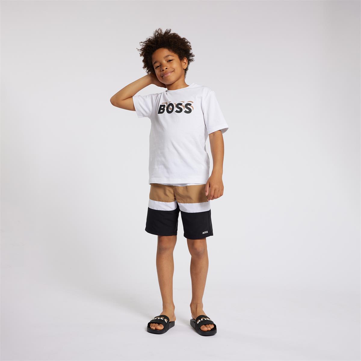 Boys White Cotton T-Shirt