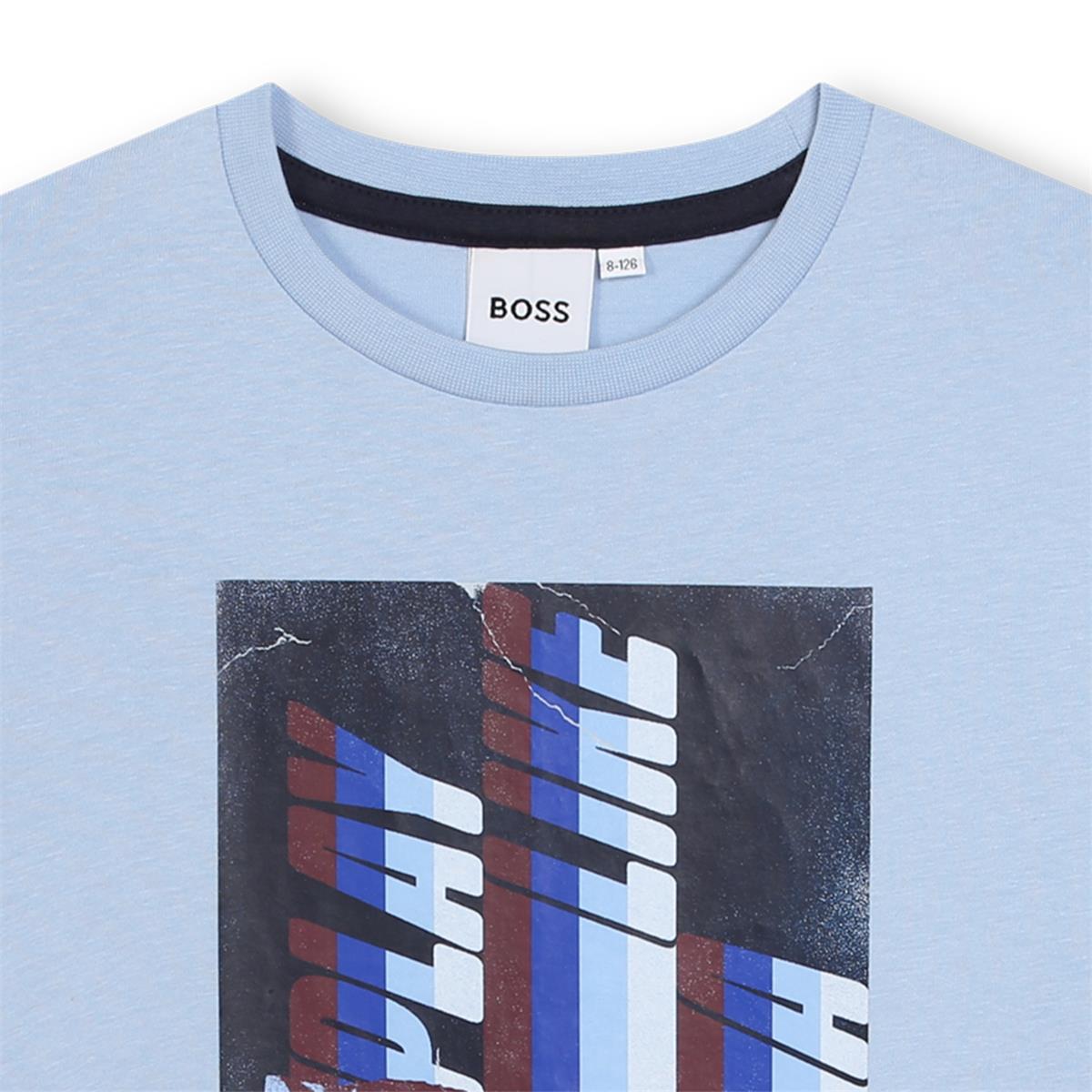 Boys Light Blue Cotton T-Shirt