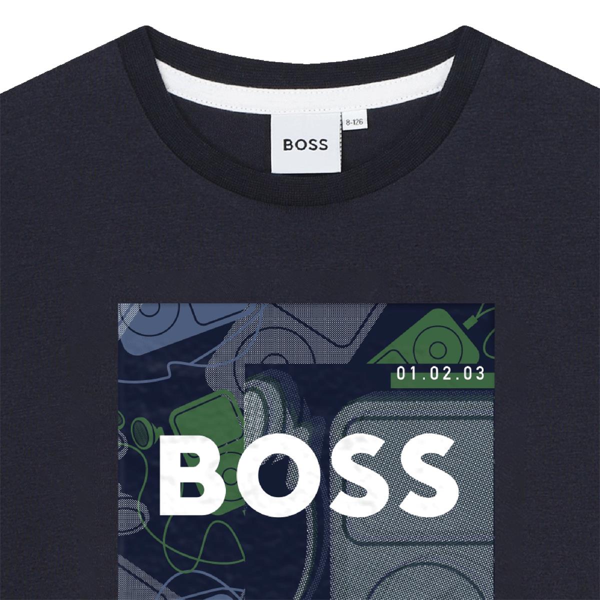 Boys Navy Cotton T-Shirt