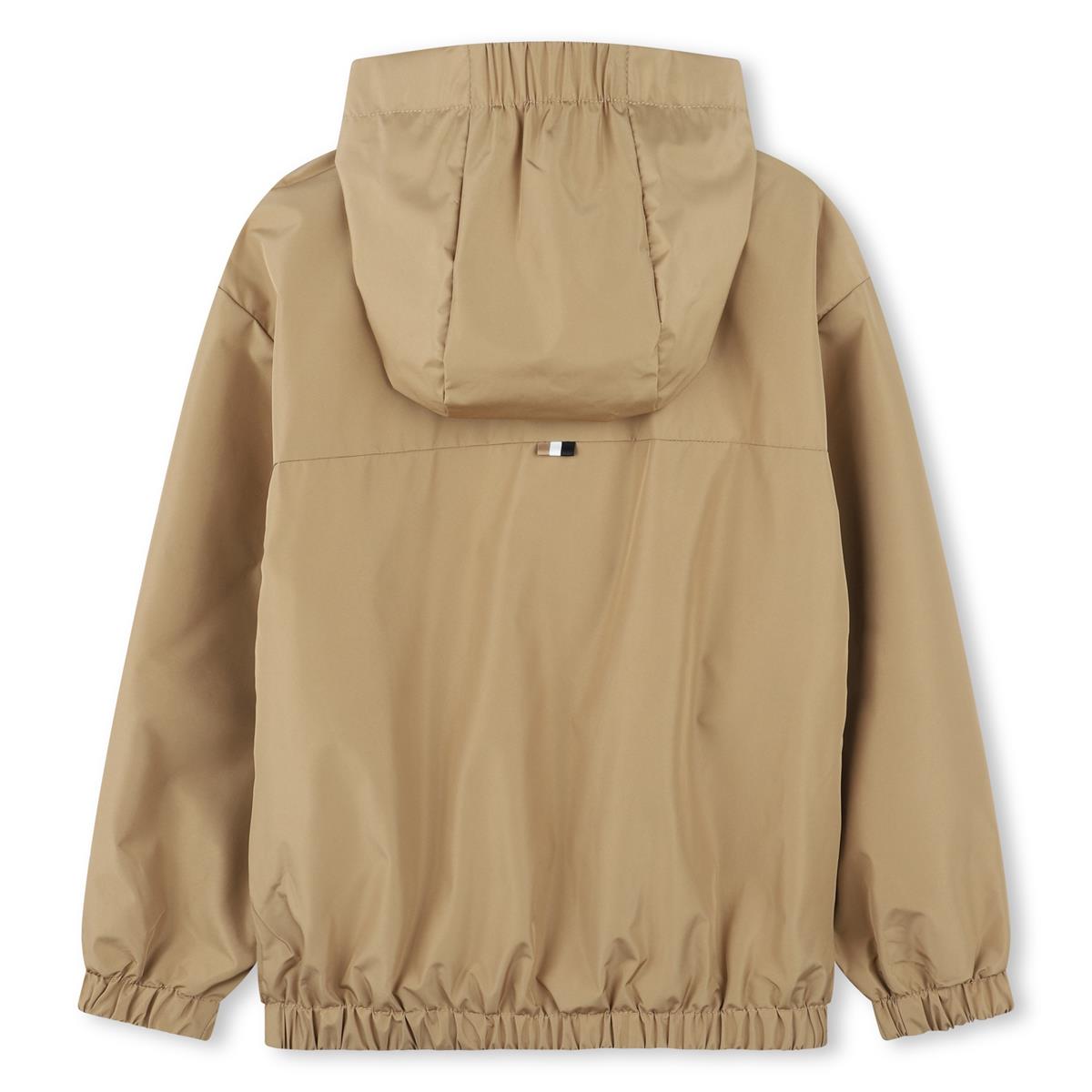 Boys Beige Zip-Up Jacket