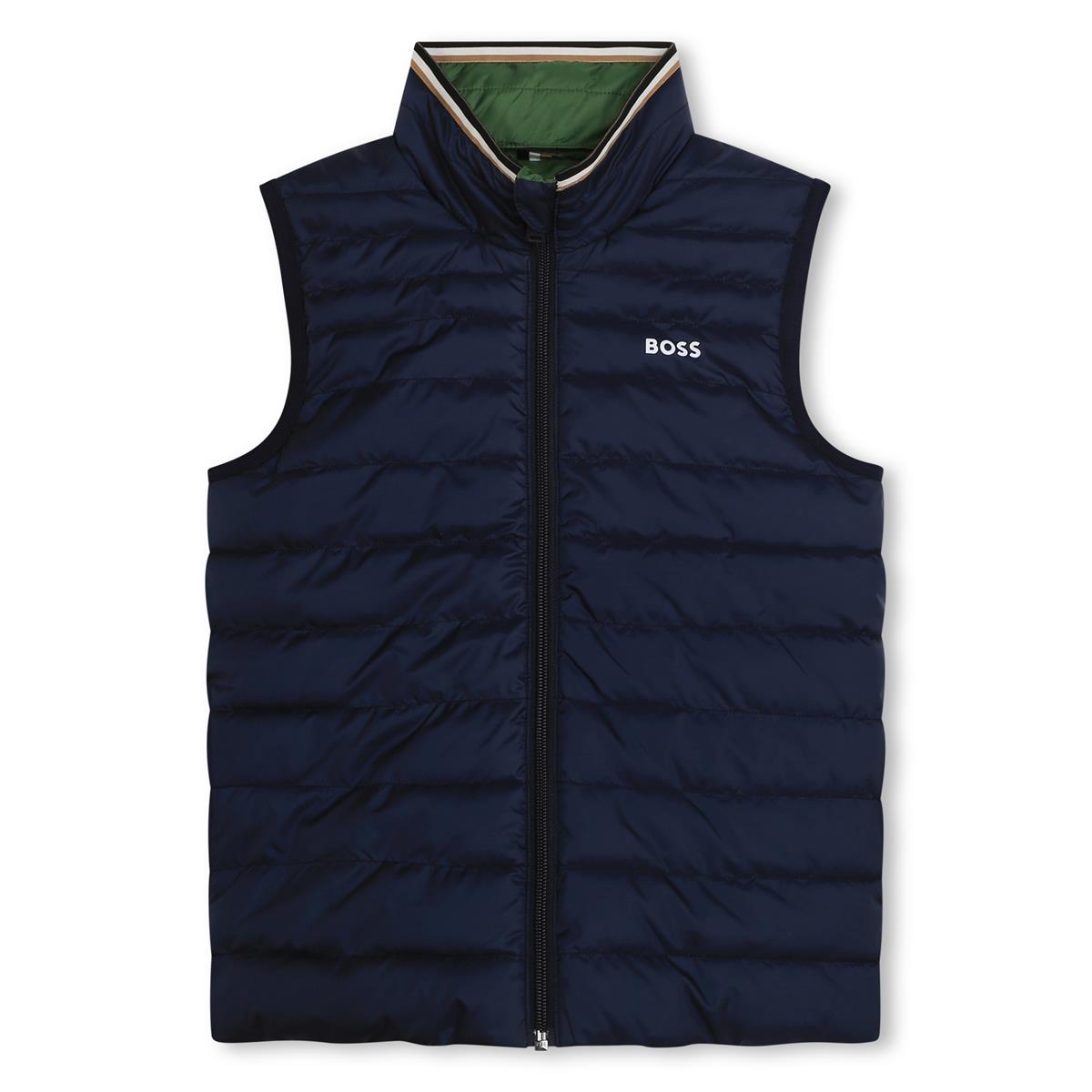 Boys Green Reversible Padded Gilet