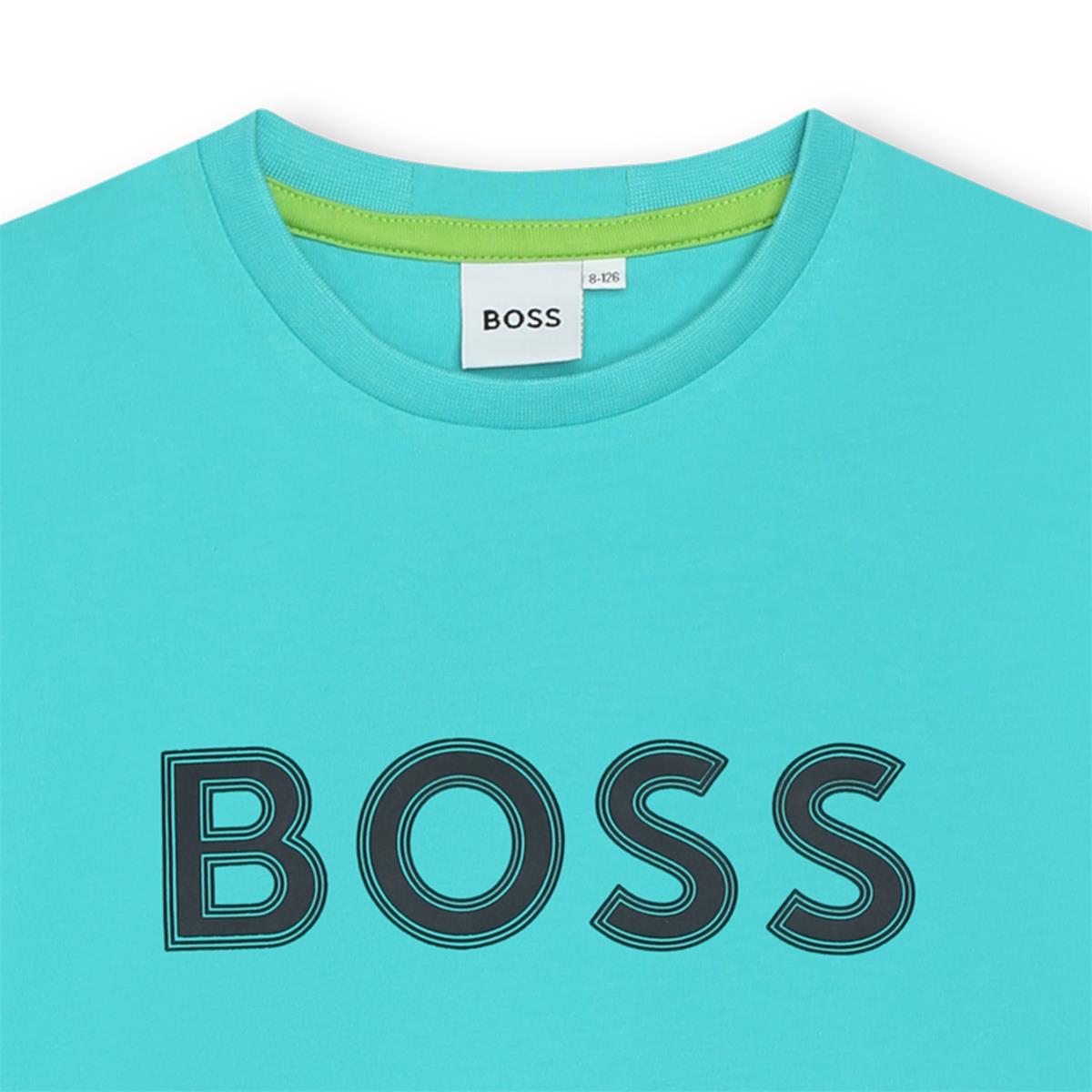 Boys Green Cotton T-Shirt