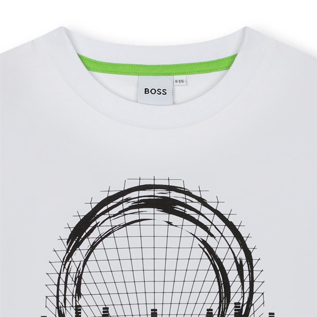 Boys White Cotton T-Shirt