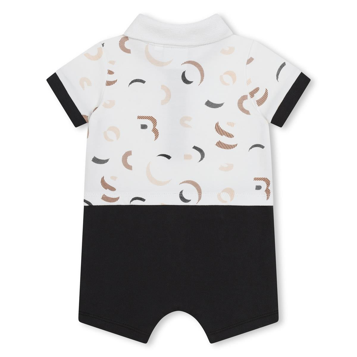 Baby Boys White Cotton Babysuit