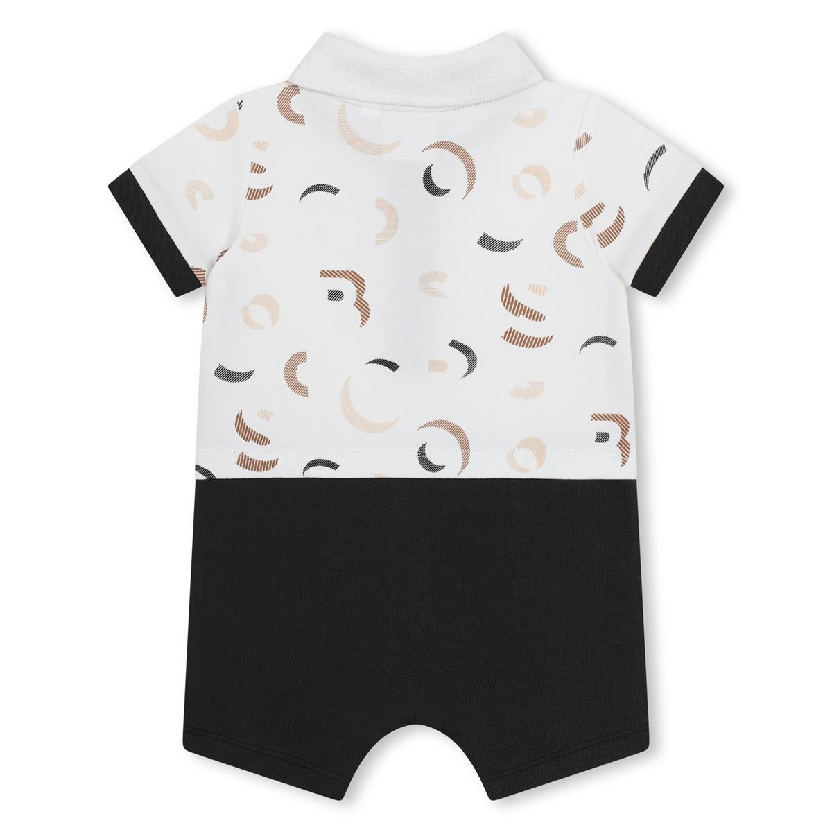 Baby Boys White Cotton Babysuit