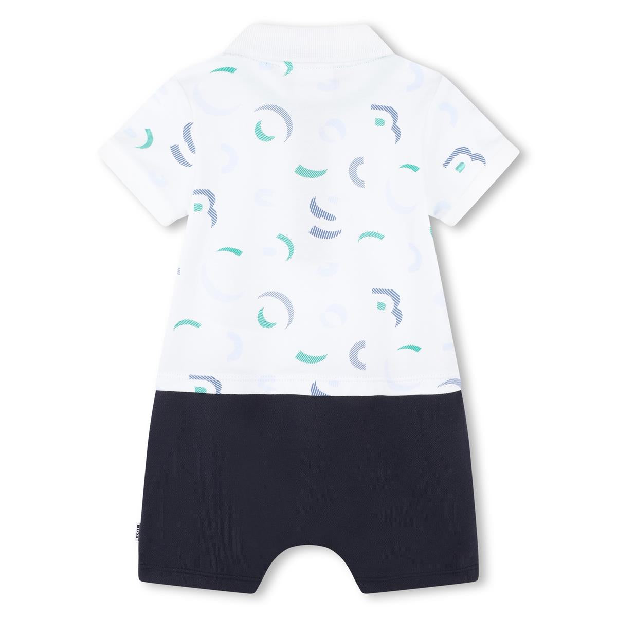 Baby Boys White Cotton Babysuit