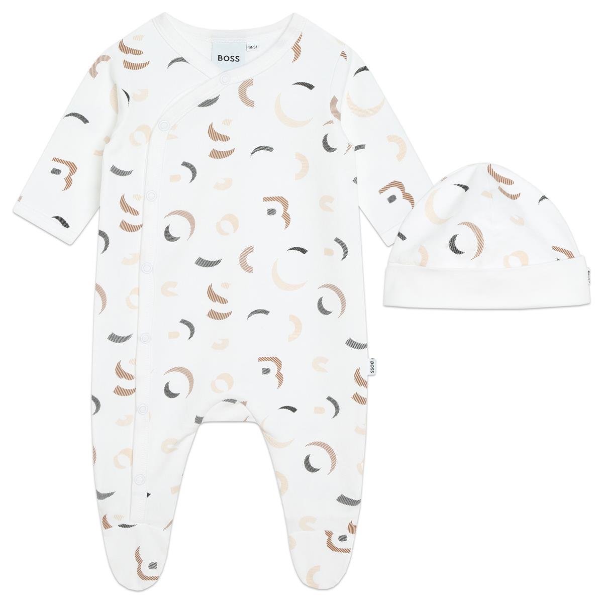 Baby Boys White Cotton Babysuit Set