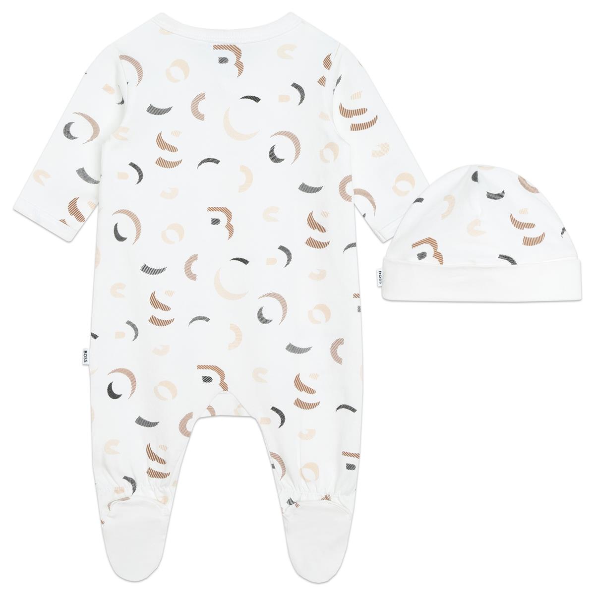 Baby Boys White Cotton Babysuit Set