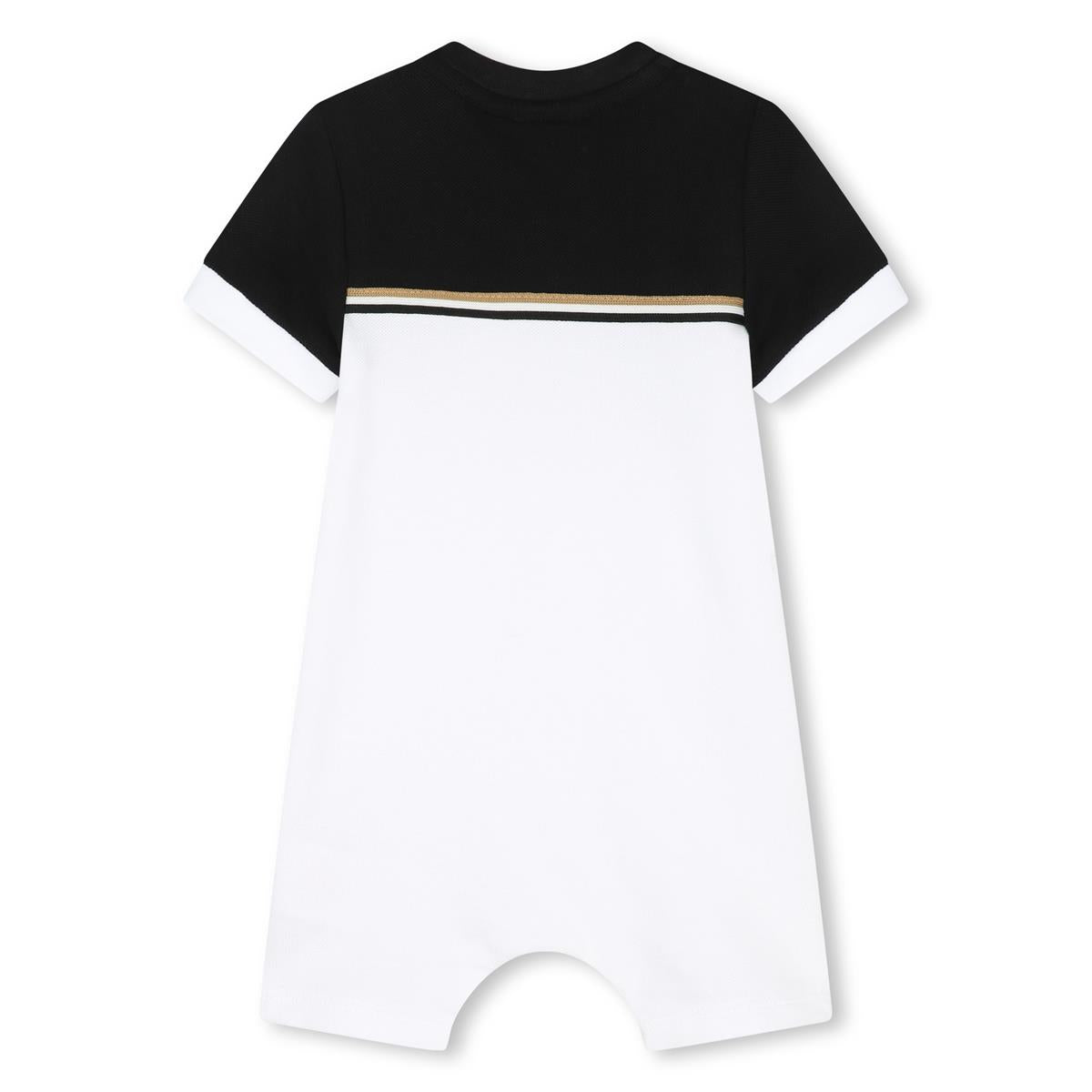 Baby Boys White Cotton Babysuit