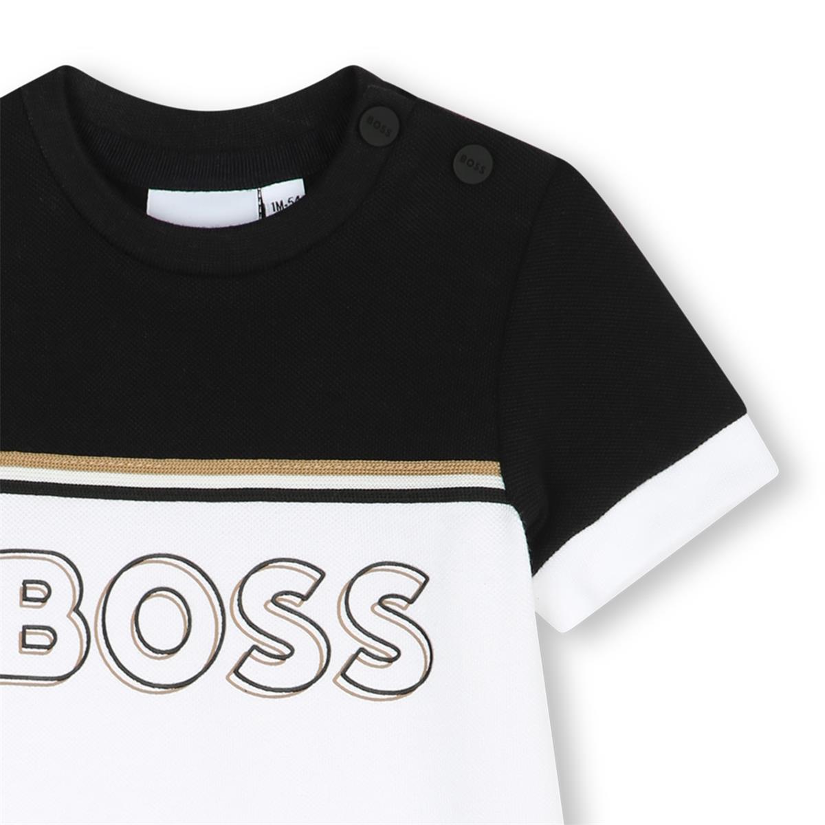 Baby Boys White Cotton Babysuit