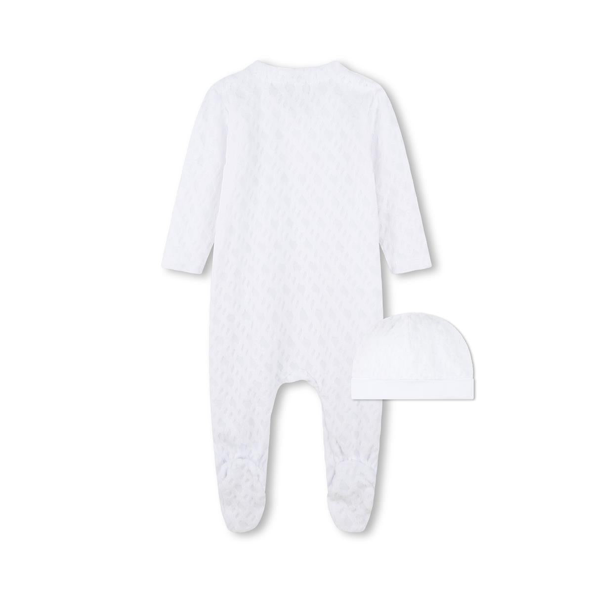 Baby Boys White Cotton Babysuit Set