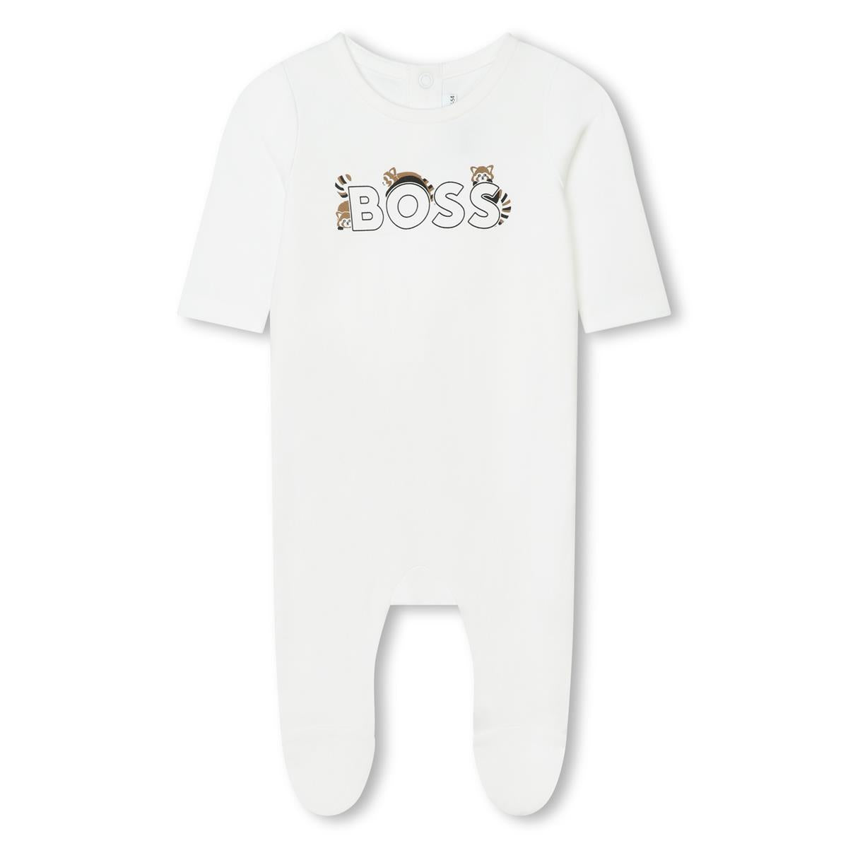 Baby Boys & Girls White Cotton Babysuit