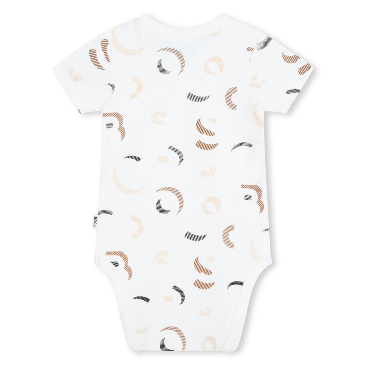 Baby Boys & Girls White Cotton Babysuit Set