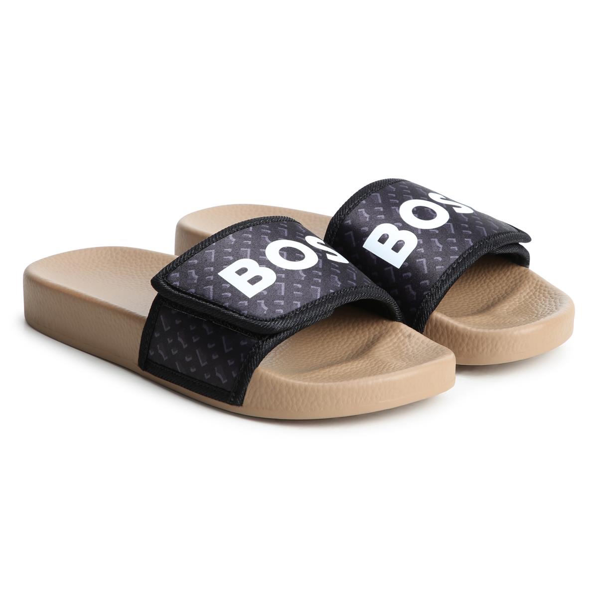 Boys Black Slippers