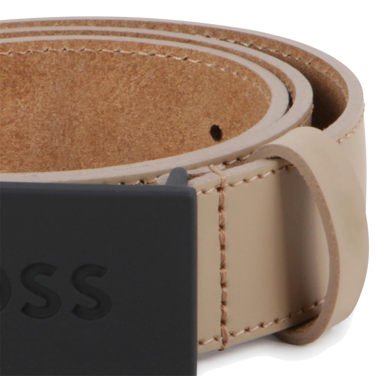 Boys Beige Logo Belt