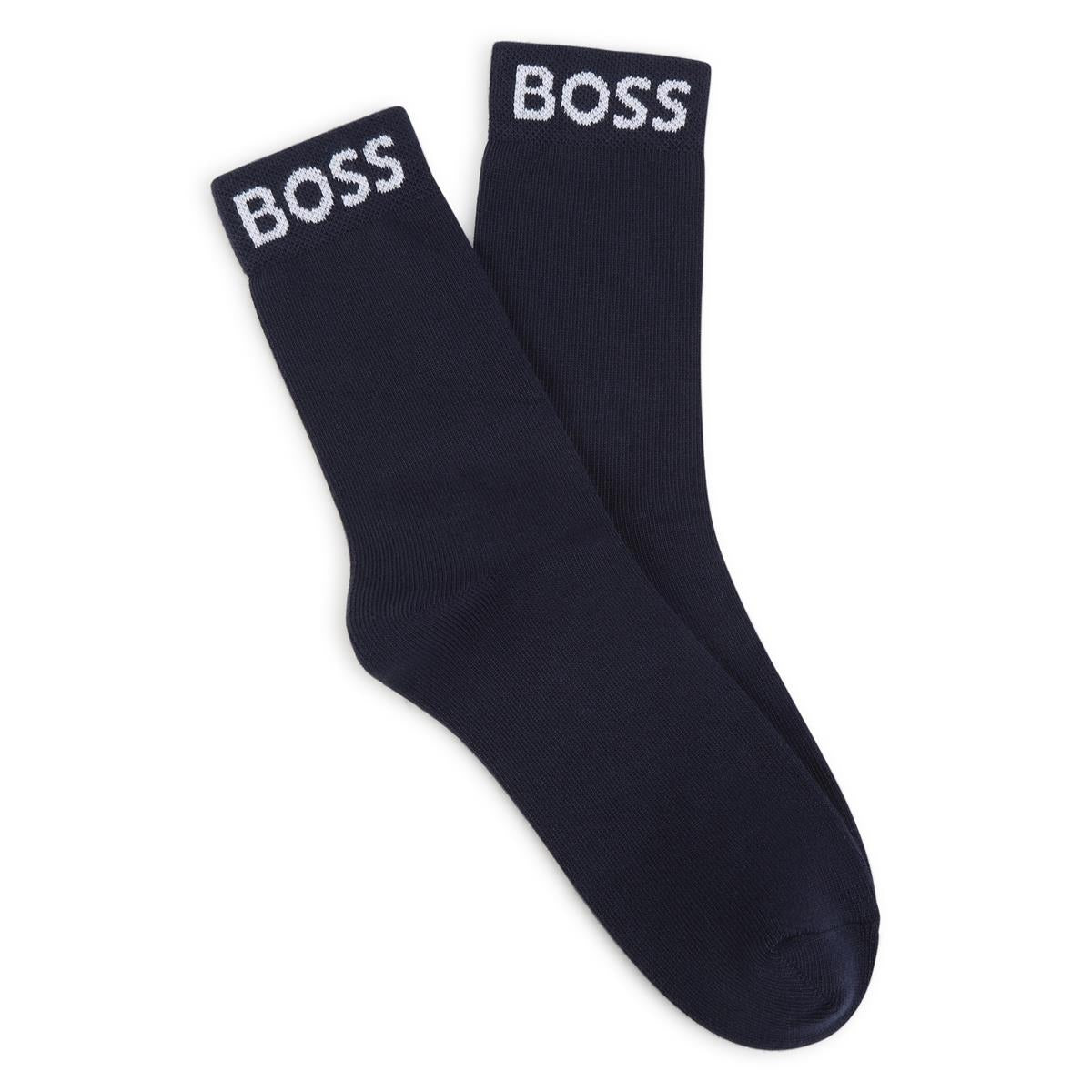 Boys Navy Cotton Socks Set(2 Pack)