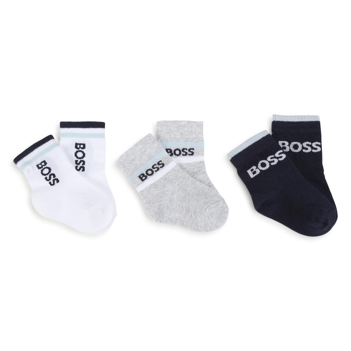Lot de 3 paires de chaussettes blanches en coton pour bébés garçons