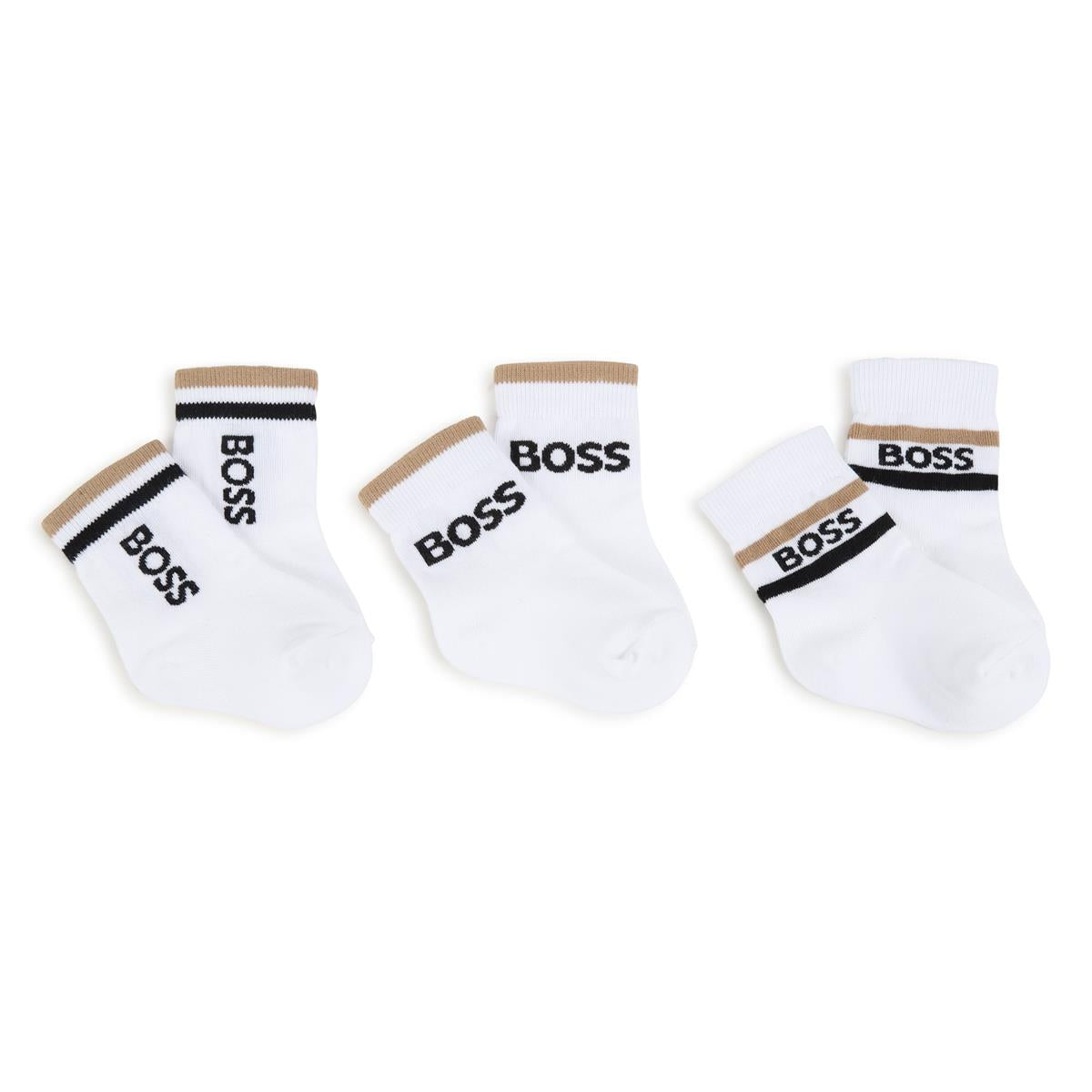 Lot de 3 paires de chaussettes blanches en coton pour bébés garçons