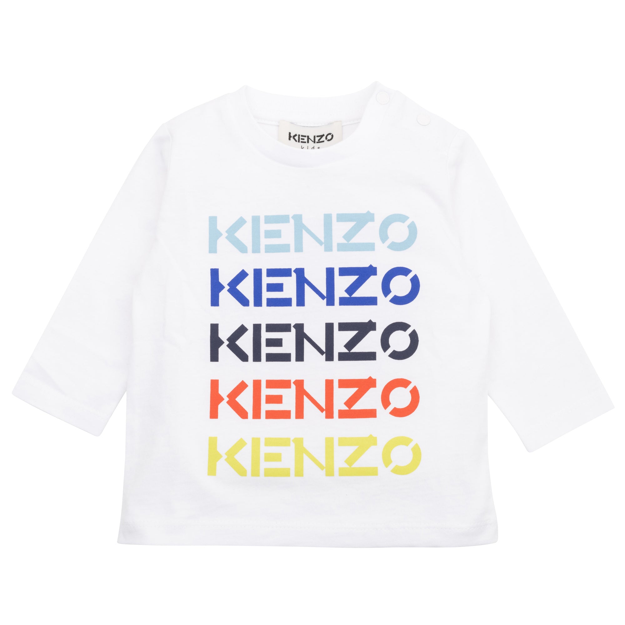 Baby Boys White Logo Cotton T-Shirt