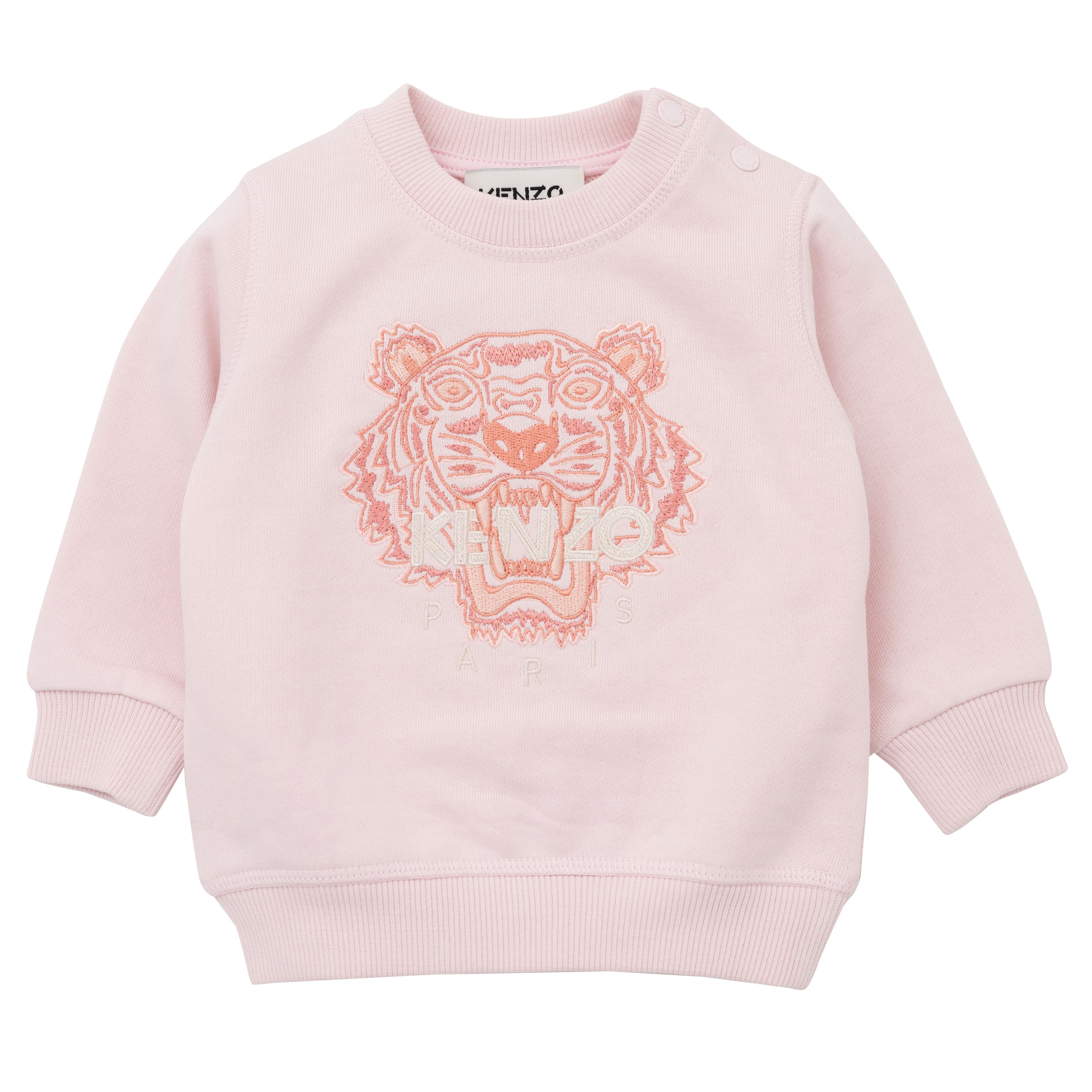 Baby Girls Pink Tiger Cotton Sweatshirt