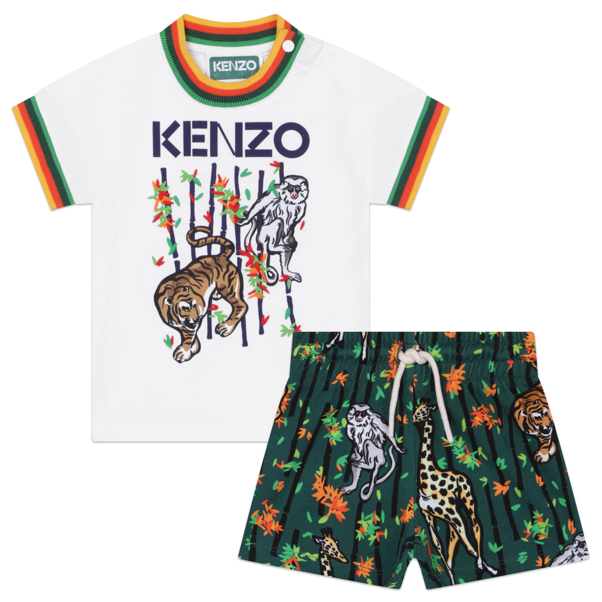 Baby Boys White Logo Cotton Set