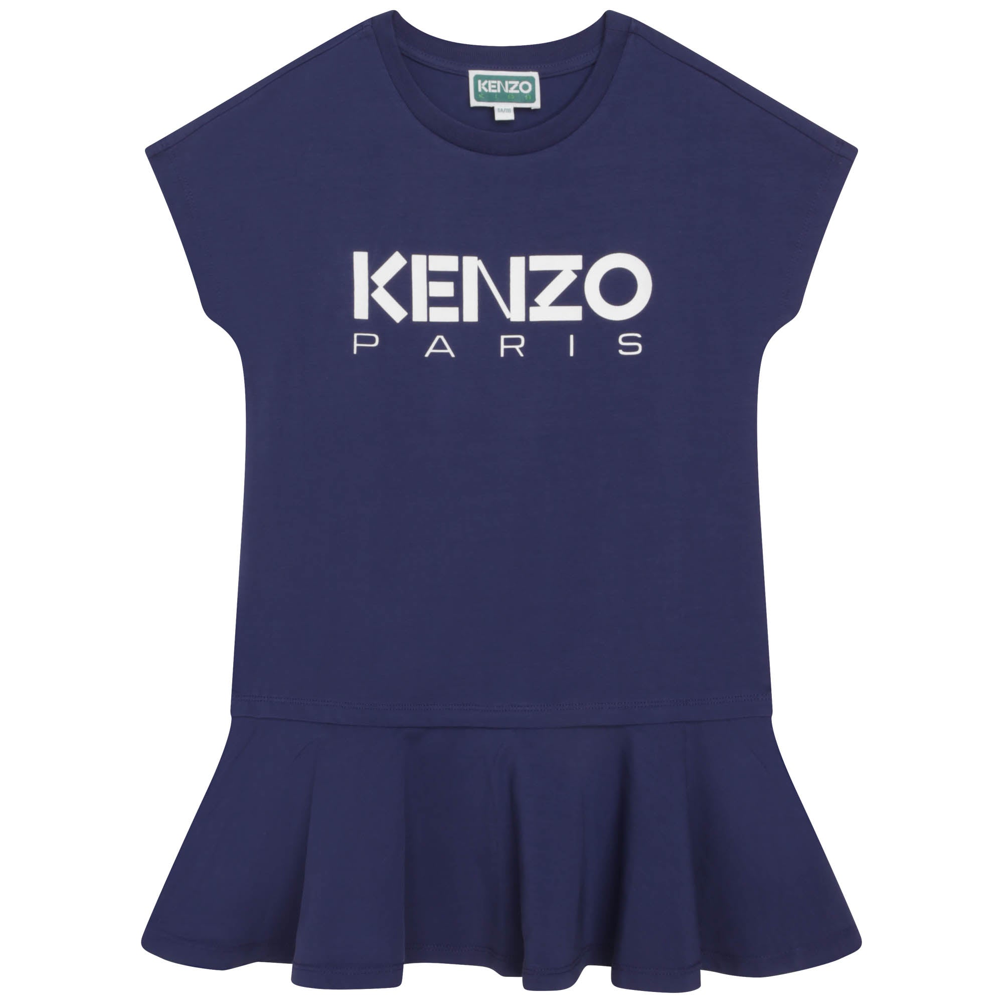 Girls Blue Logo Cotton Dress