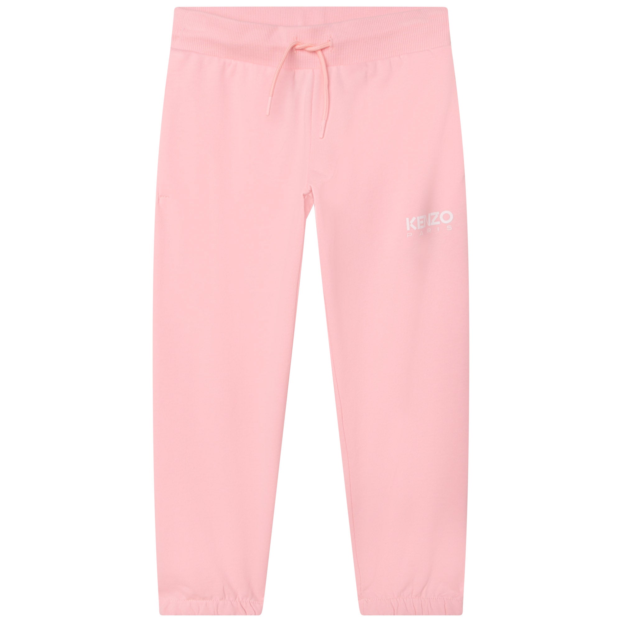 Girls Pink Logo Cotton Trousers