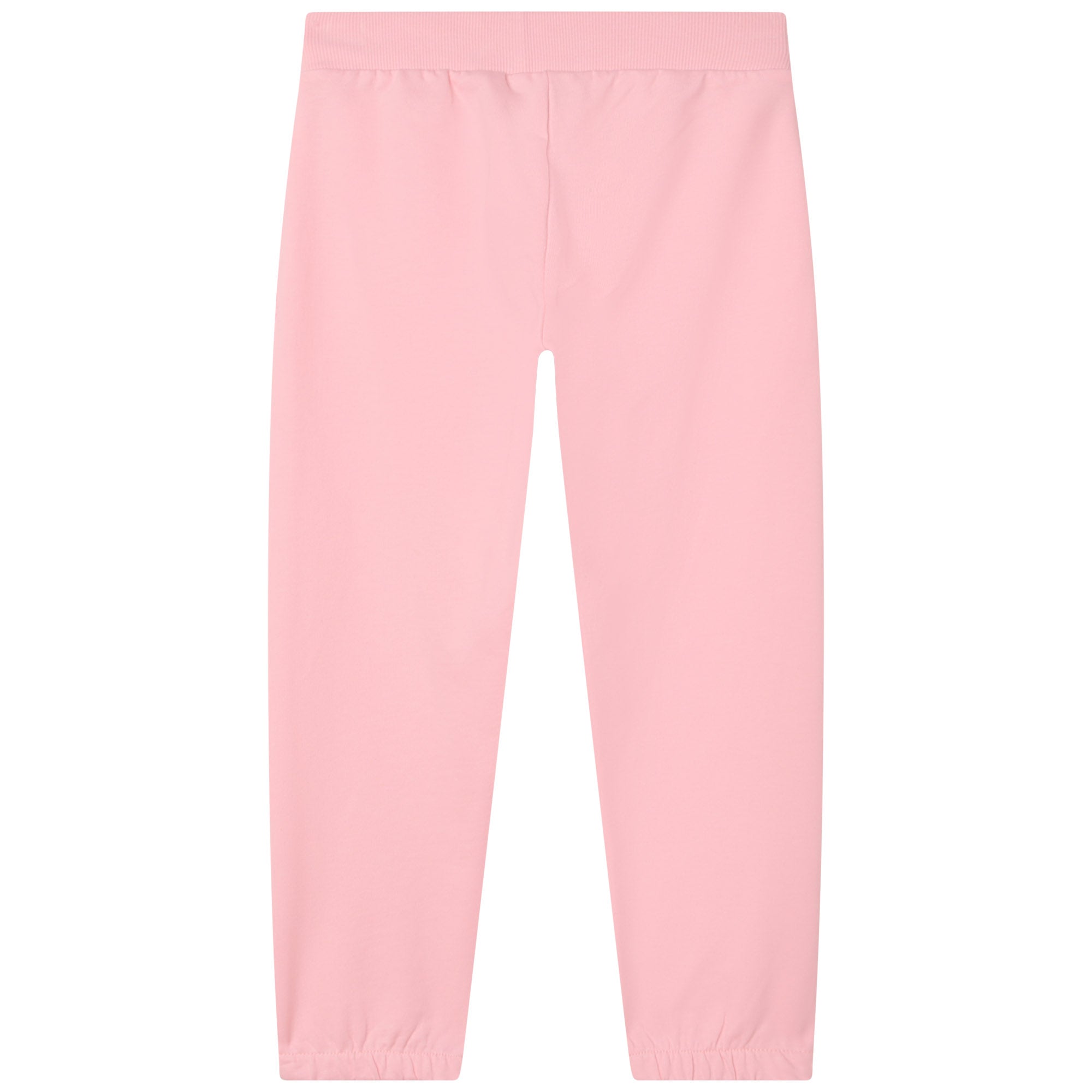 Girls Pink Logo Cotton Trousers
