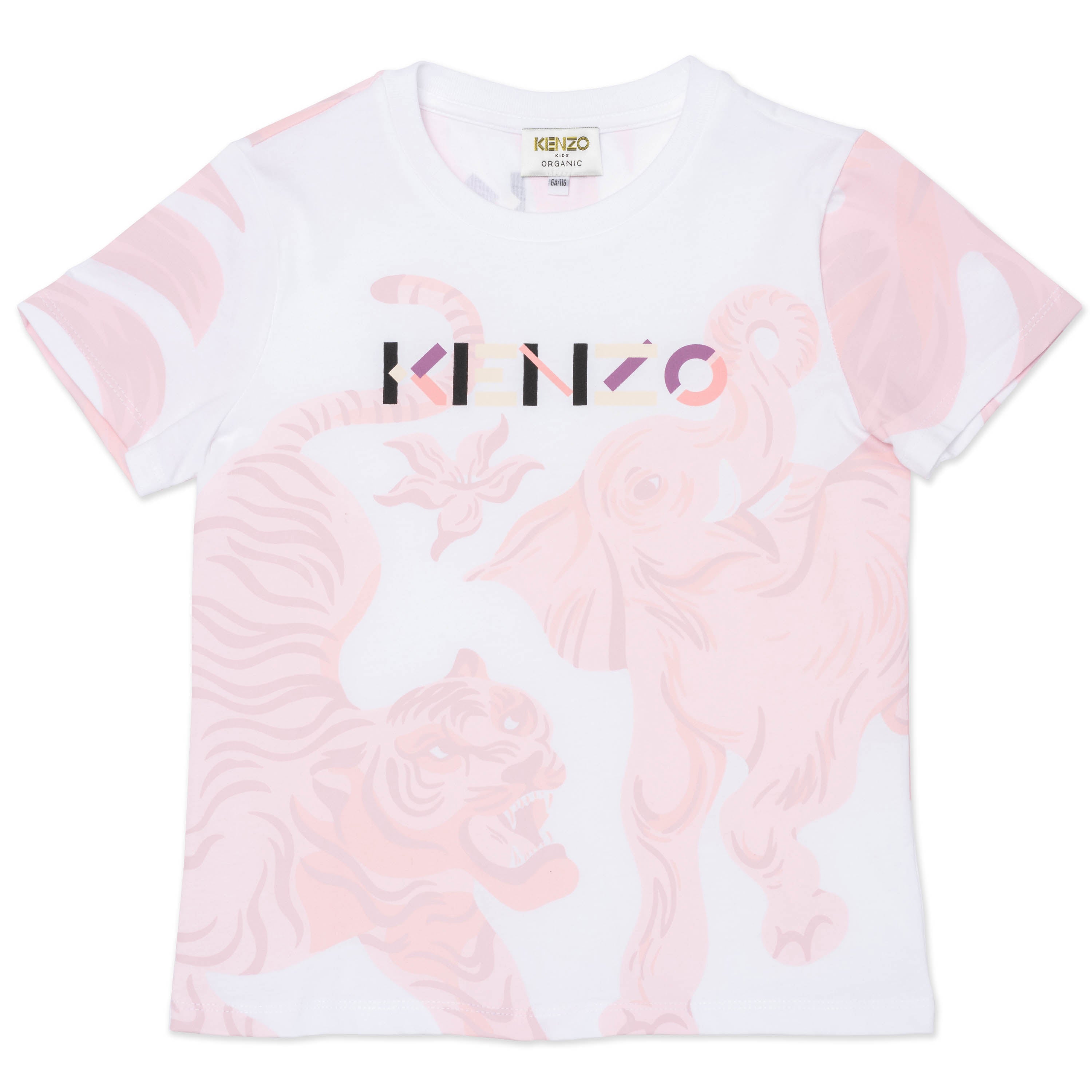 Girls White Logo Cotton T-Shirt