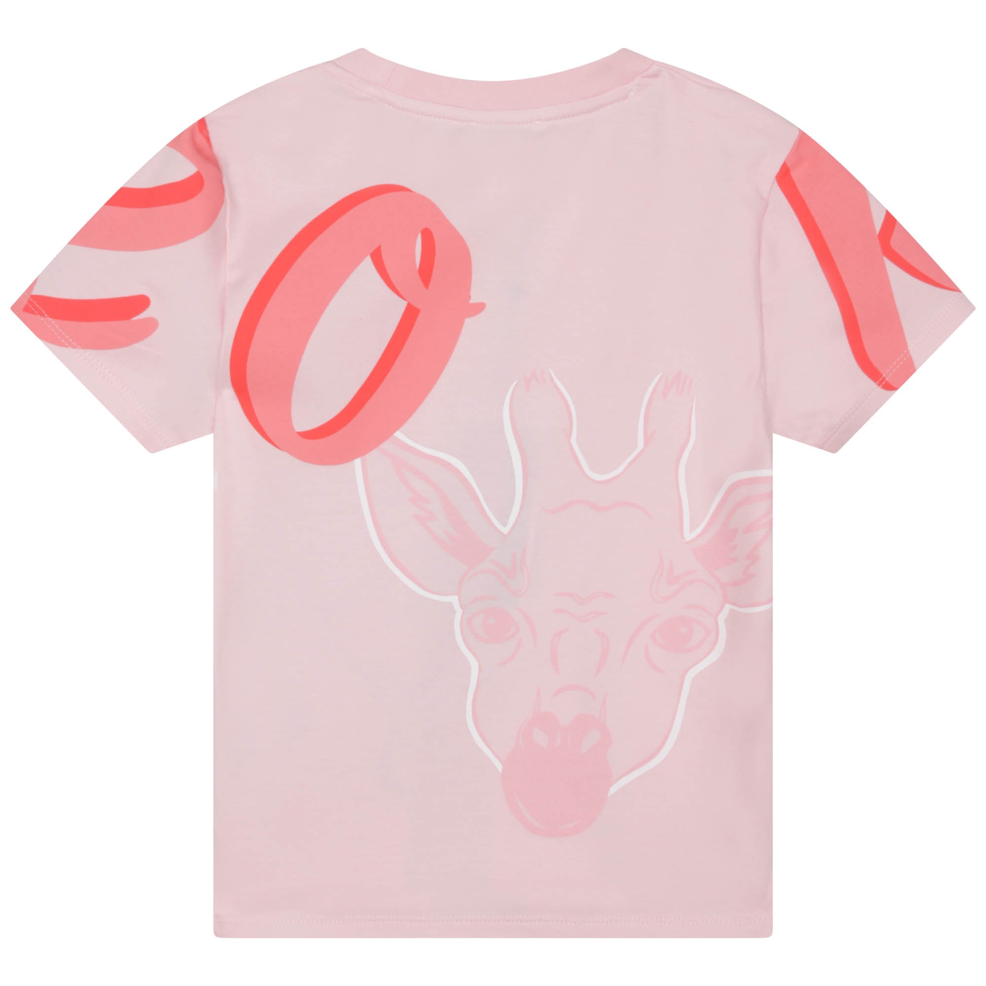 Girls Pink Printed Cotton T-Shirt
