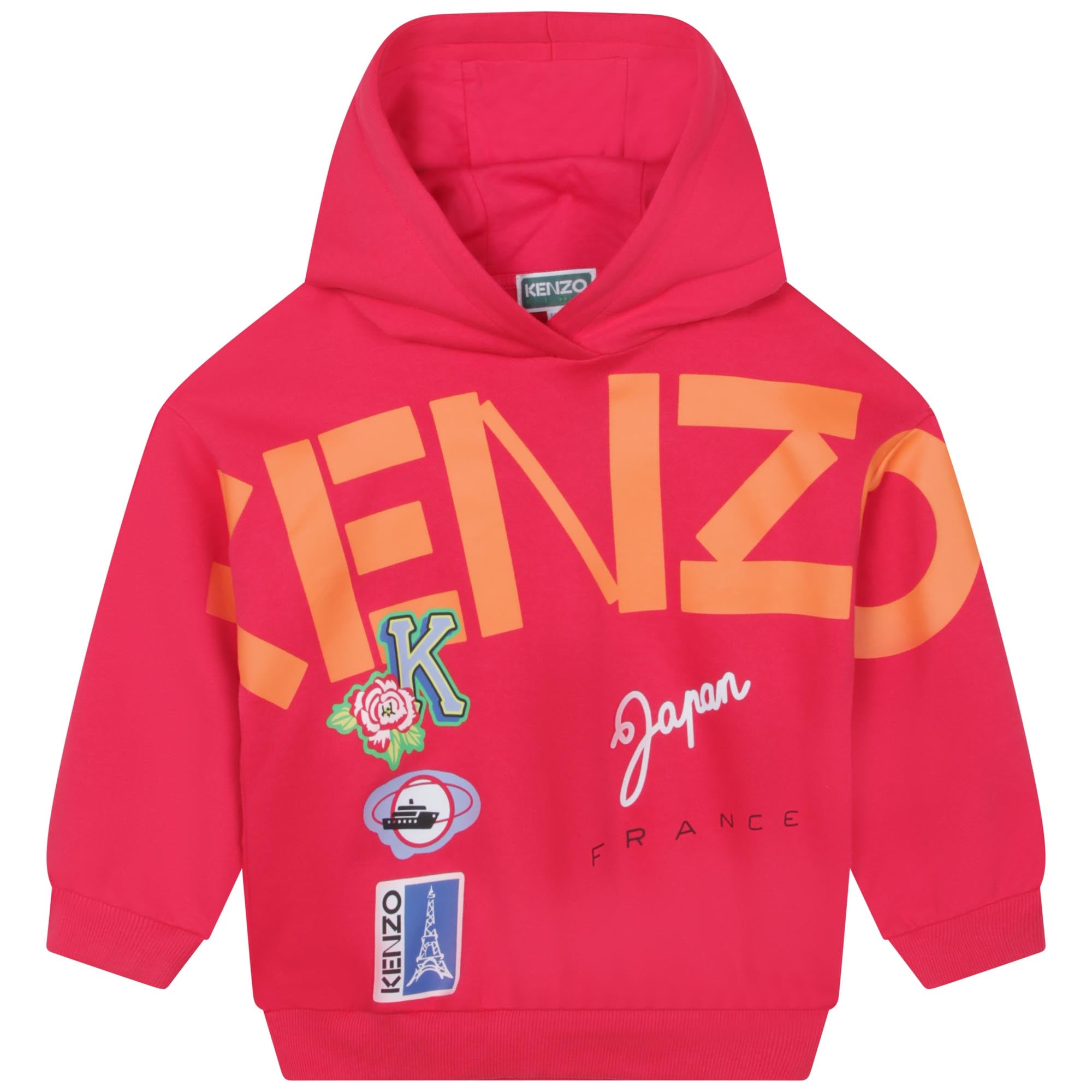 Girls Fuchsia Logo Hooded Sweatshirt