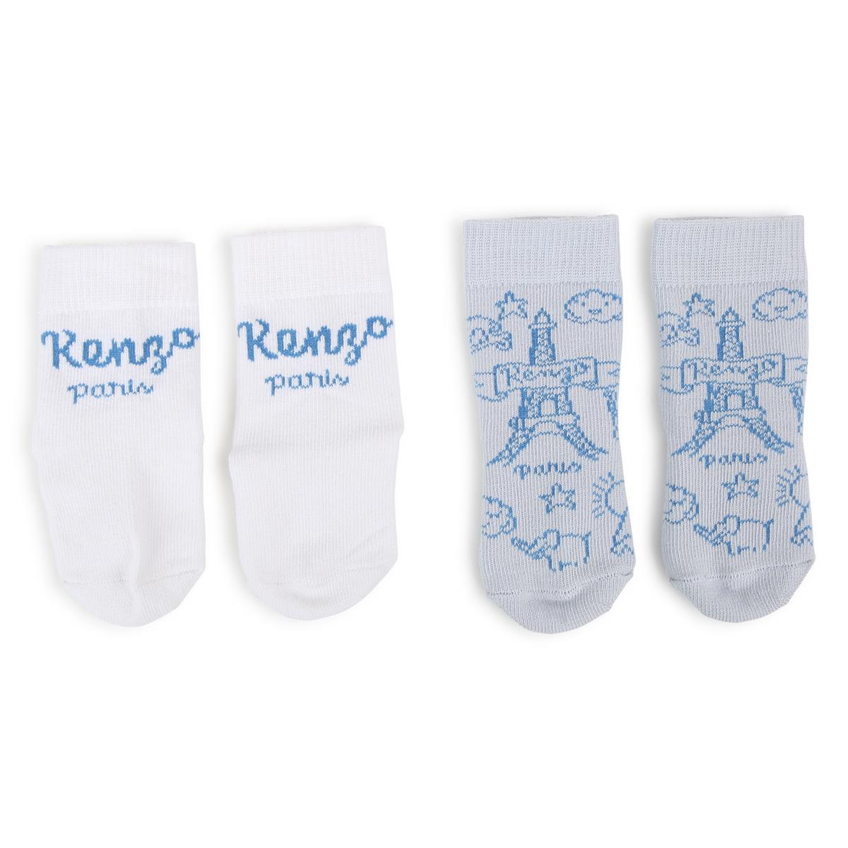 Baby Boys & Girls Blue Cotton Socks Set(2 Pack)