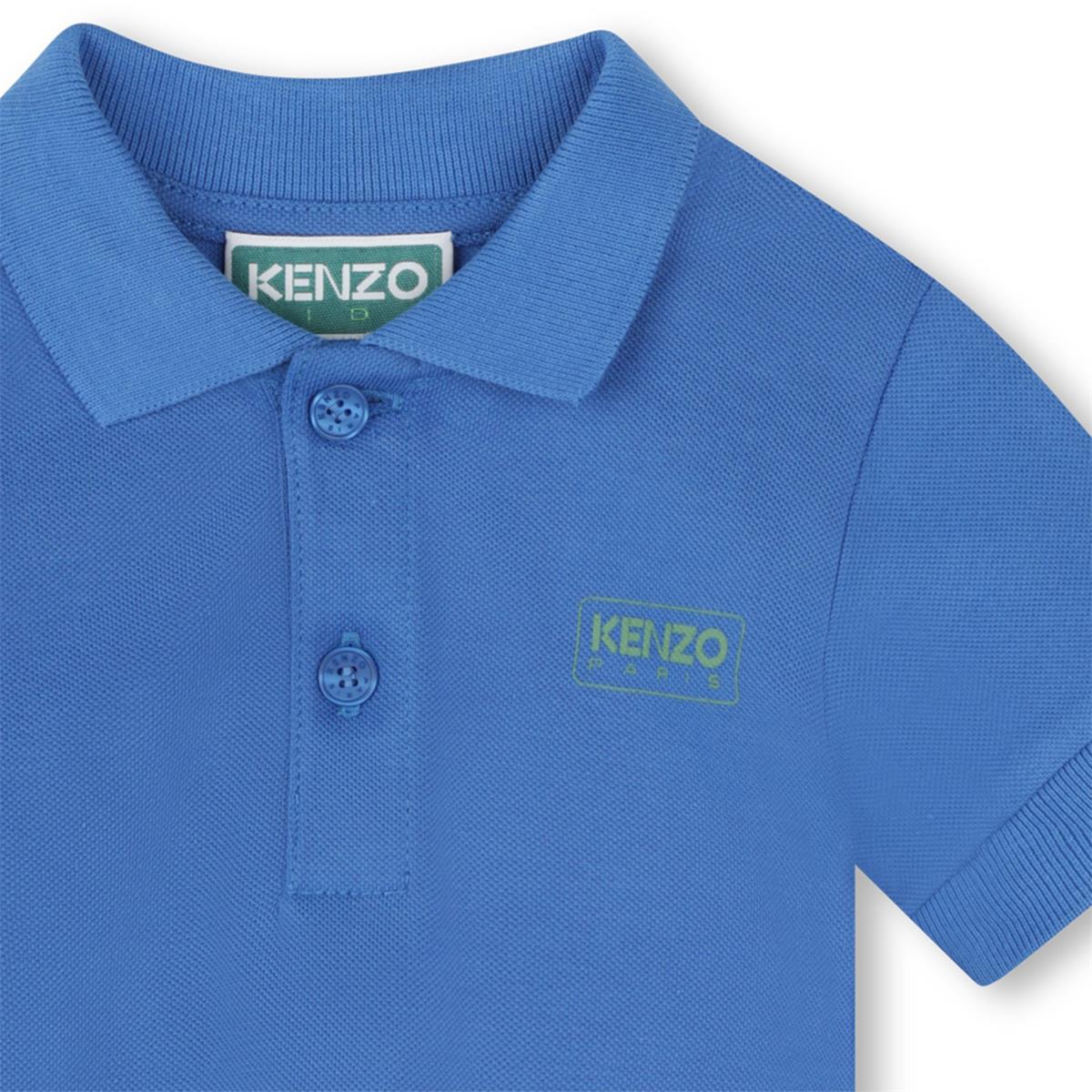 Baby Boys Blue Cotton Polo Shirt