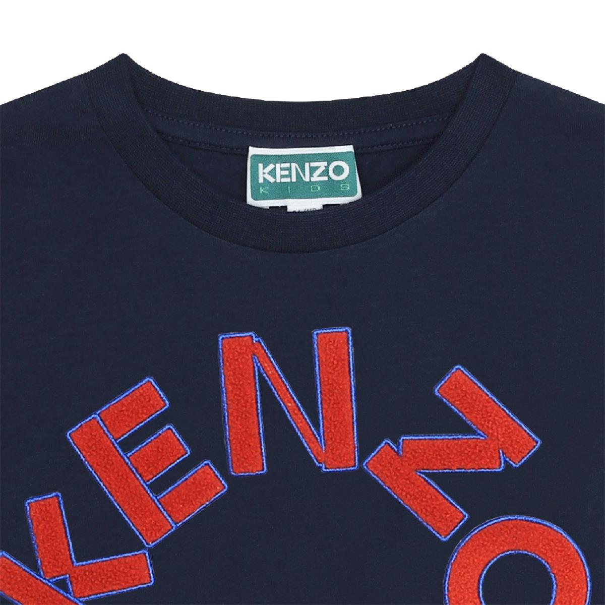 Boys & Girls Navy Logo Cotton T-Shirt