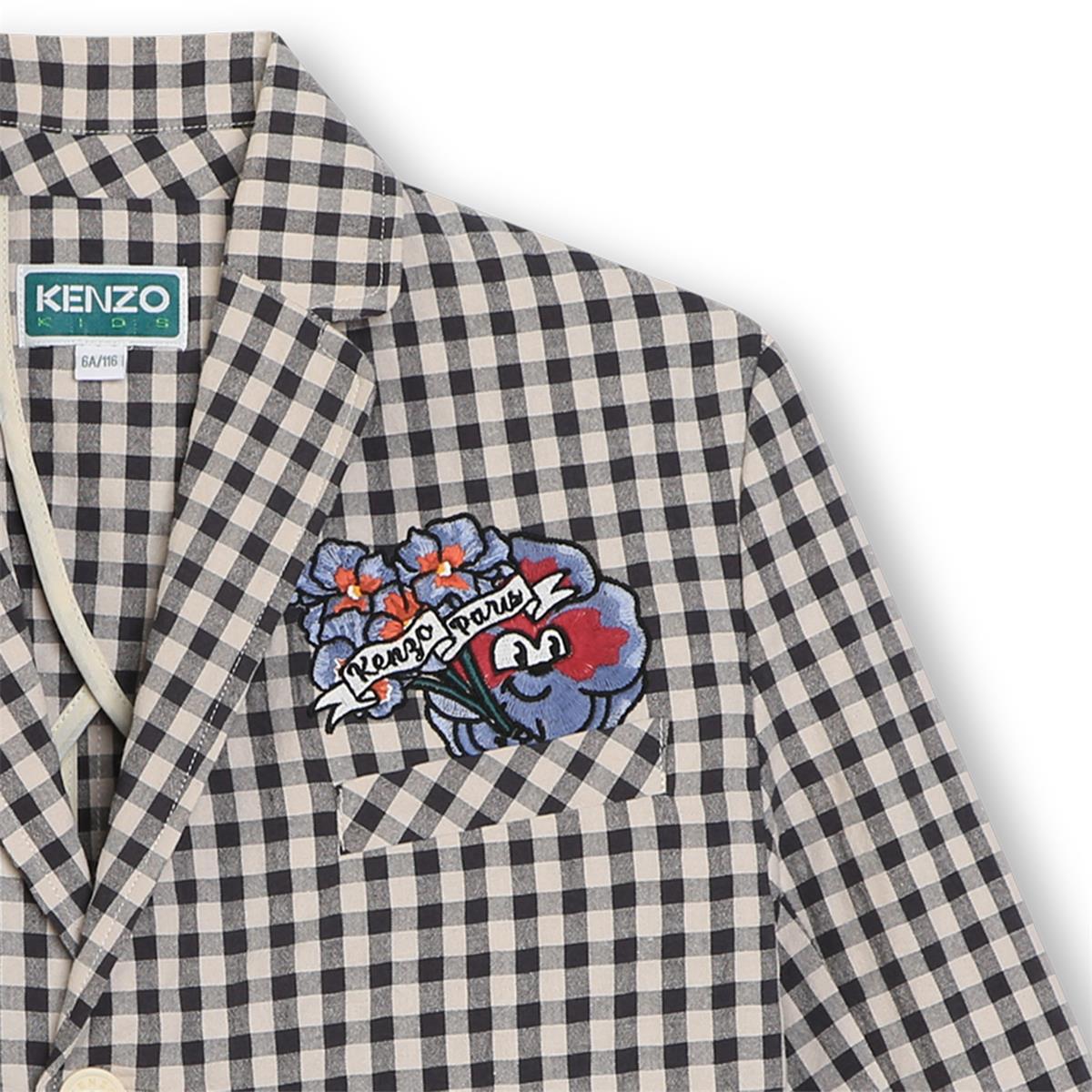 Boys Grey Check Coat