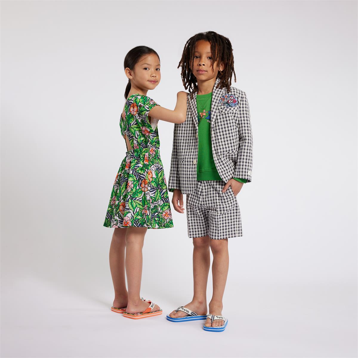 Boys Grey Check Coat