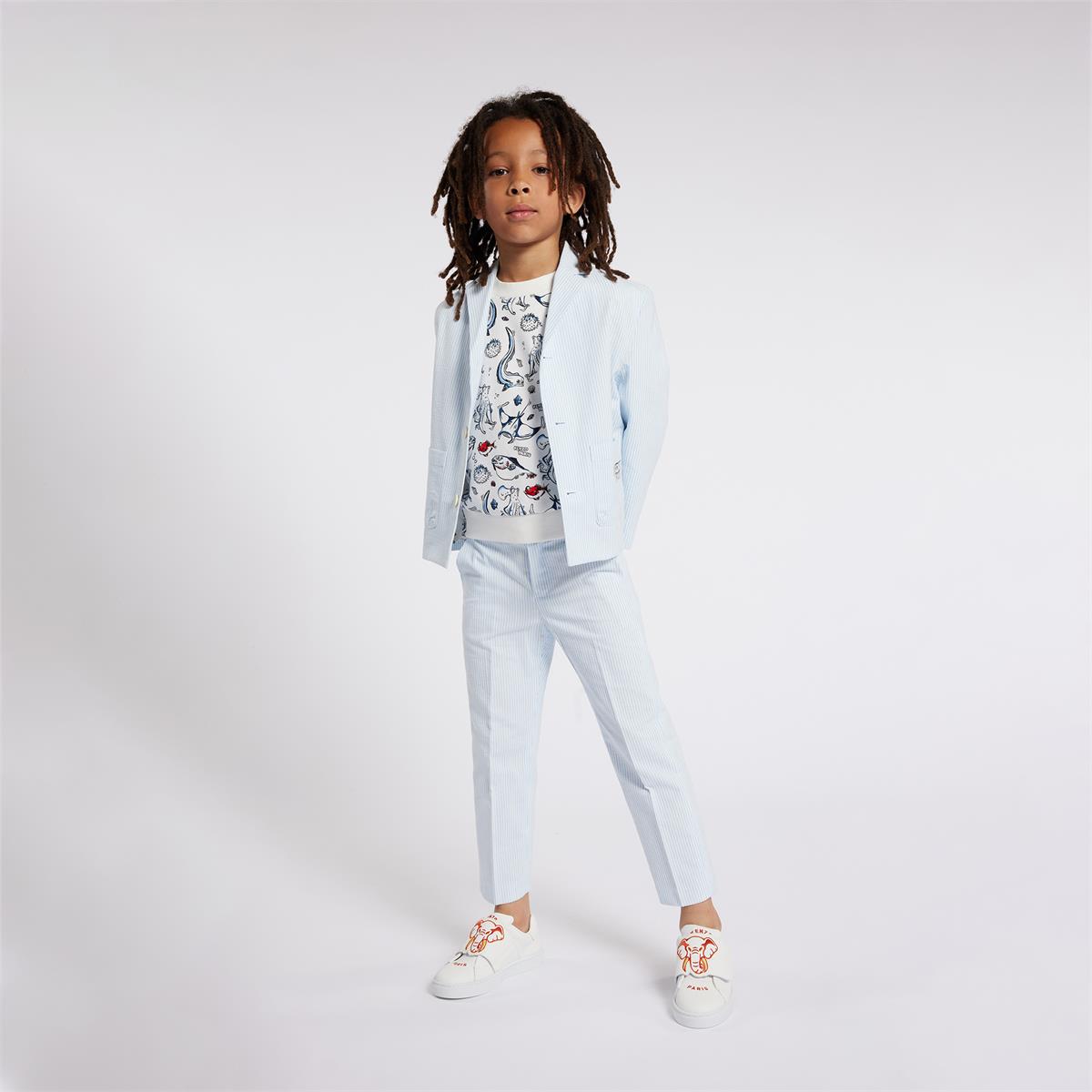 Boys Light Blue Stripes Coat